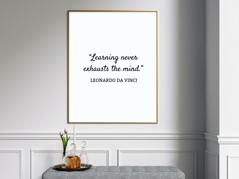 Leonardo Da Vinci Motivational Quote Poster