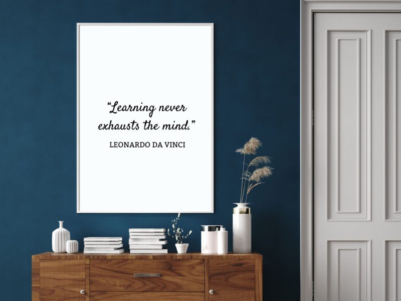 Leonardo Da Vinci Motivational Quote Poster