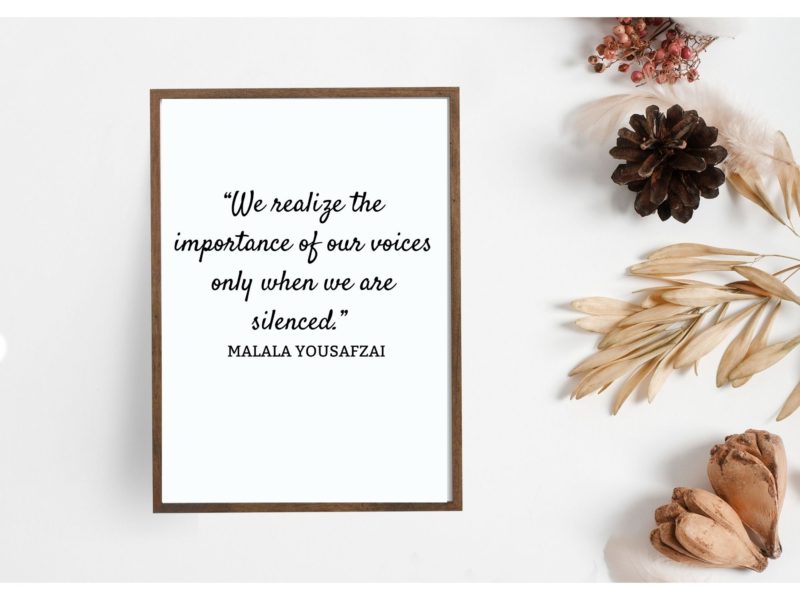 Malala Yousafzai Motivational Quote Poster