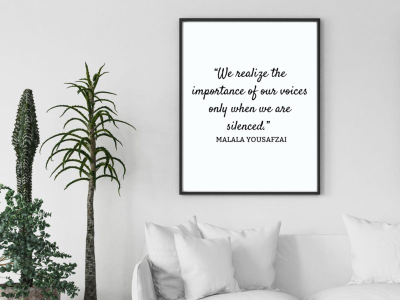 Malala Yousafzai Motivational Quote Poster