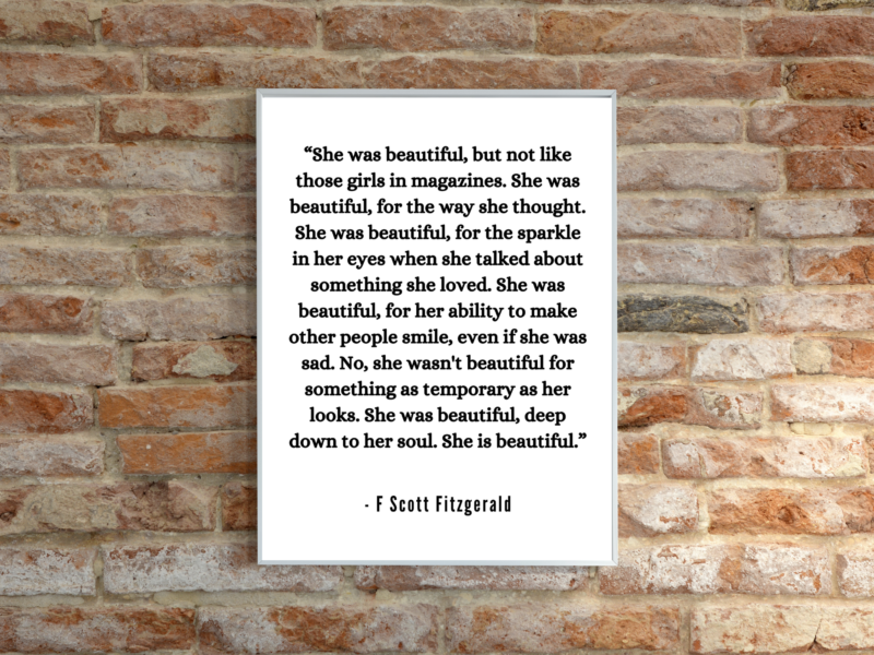 F Scott Fitzgerald Quote Poster