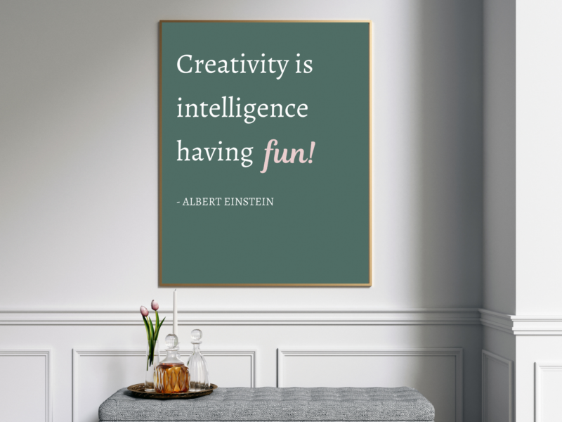 Albert Einstein Motivational Quote Poster