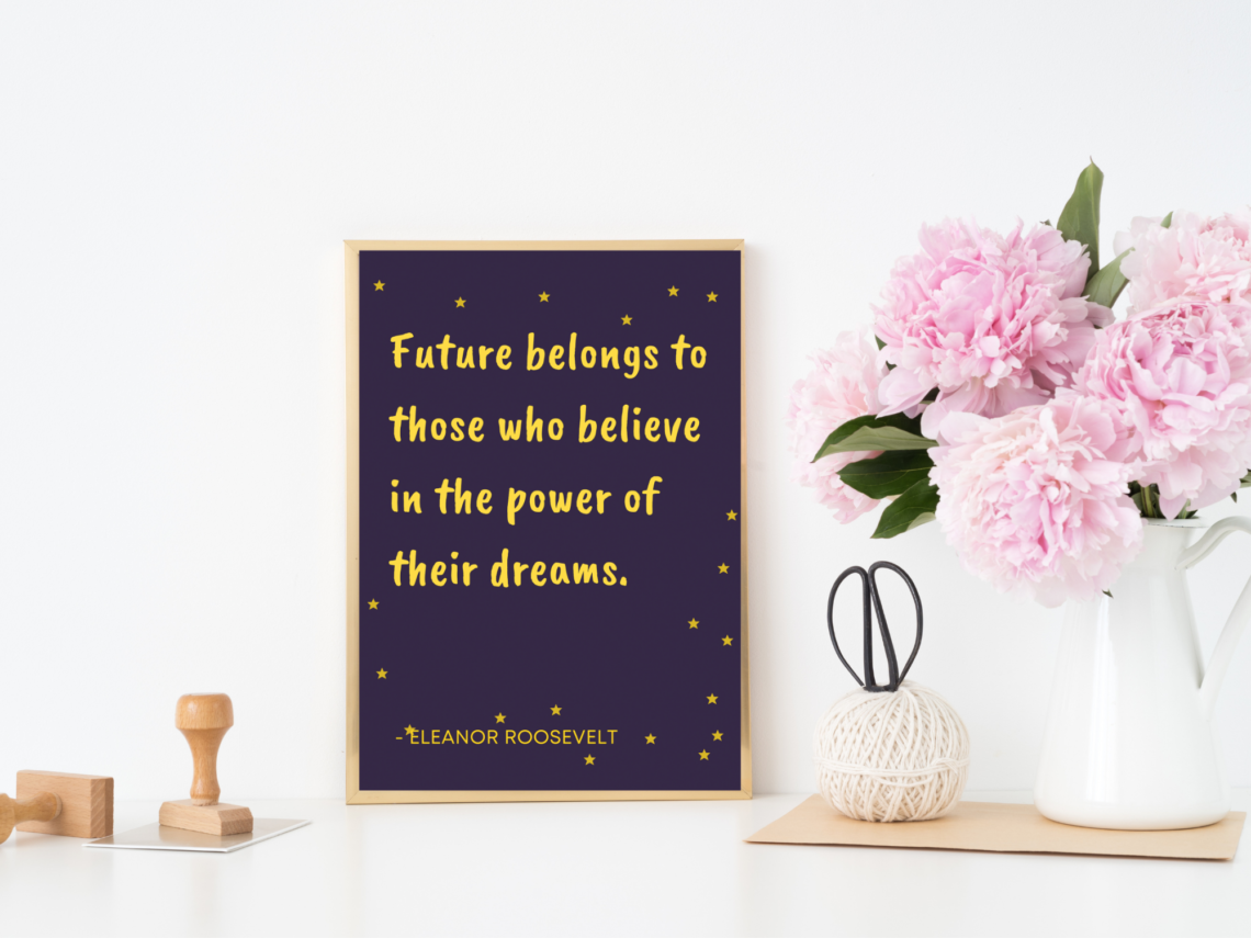 Eleanor Roosevelt Quote - The future belongs to those | Wall Art ...